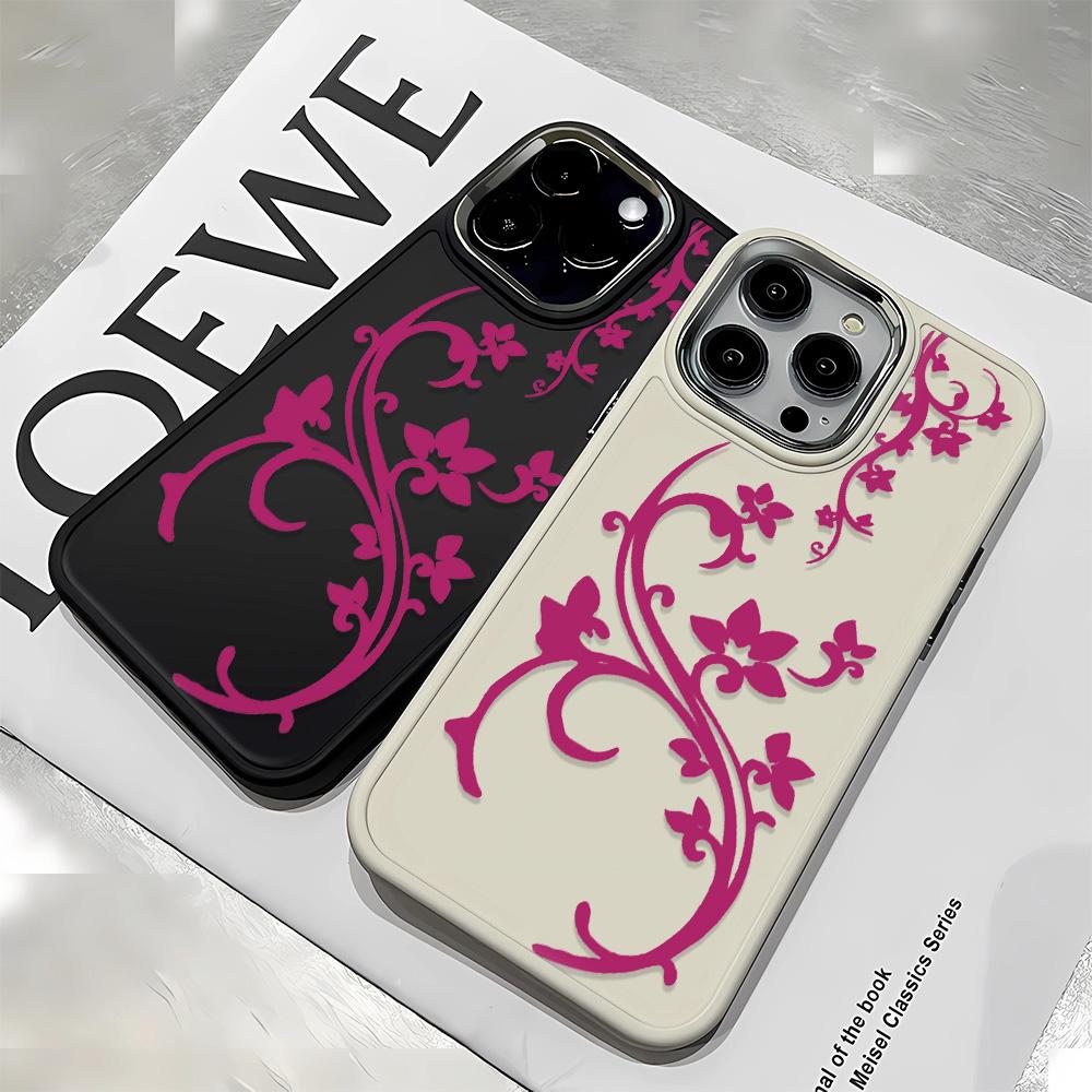 Couple Two Tone Pattern Phone Case For Iphone 17 Air 16 15 14 11 13 12 Pro Max Mental Stylish Anti-Drop Protective Cover Funda