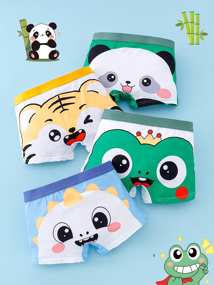 

4-Pack Boys Animal Knit Non-Chafing Boxer Briefs for All Seasons 4-5 Years