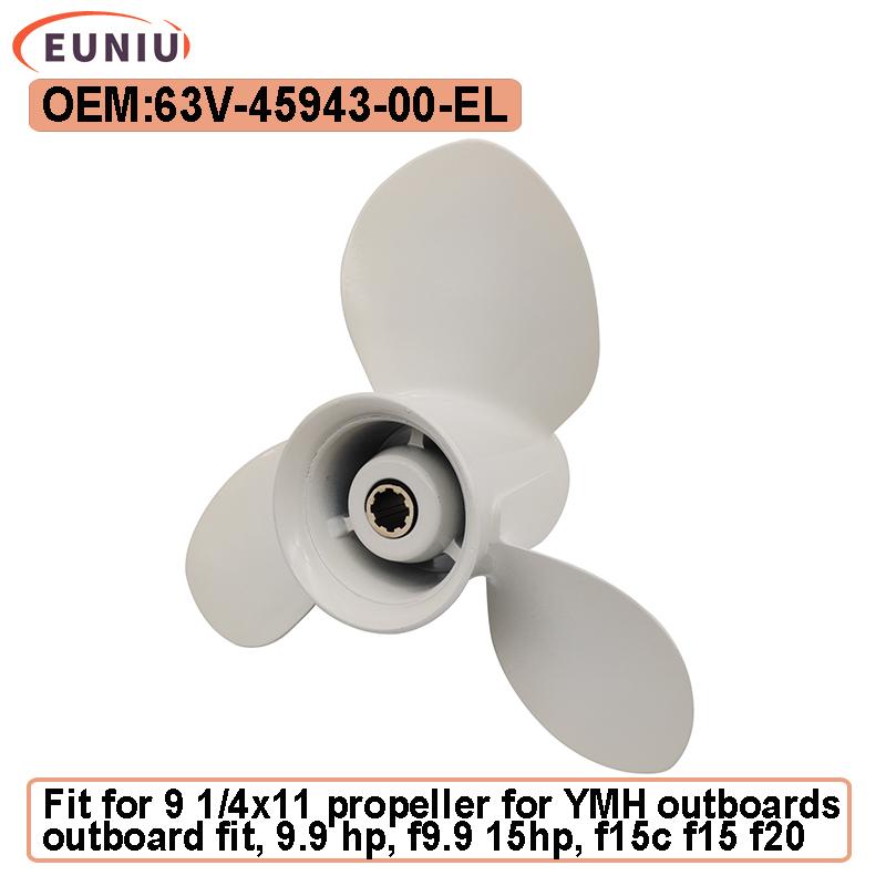 63V-45943-00-EL Aluminum propeller 9 1/4x11-J for YMH 15HP Outboard Motor