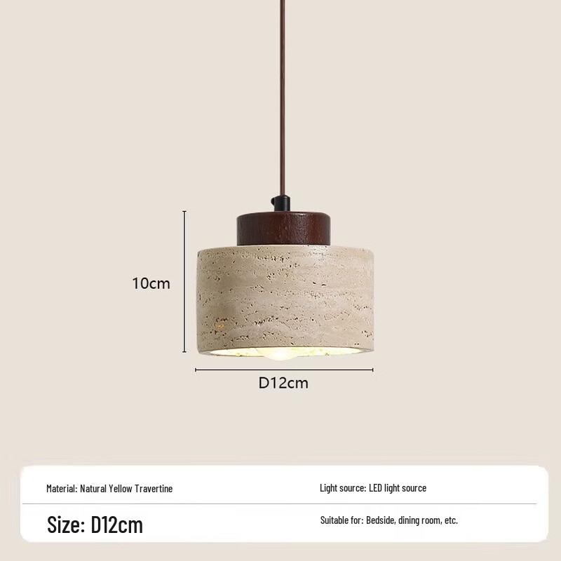 Nufeng Travertine & Walnut Pendant Light