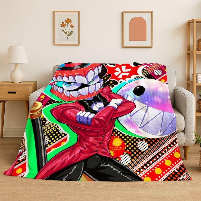 Cartoon Amizing Digtal Circus Pomni Soft Flannel Throw Blanket,Cozy Blanket for Bed,Couch,Sofa,Bedroom,Living Room,Picnic