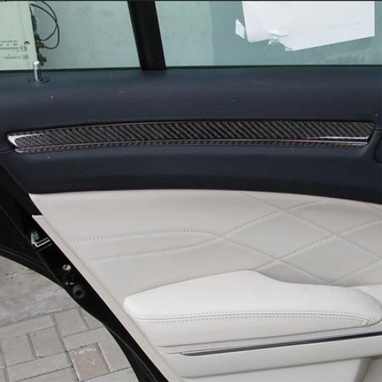 4Pcs For 2015-Up Chrysler 300 Carbon Fiber Interior Rear Door Panel Cover Trim