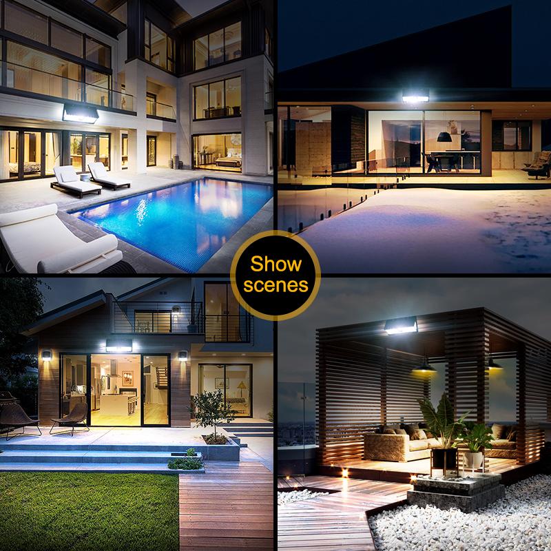 1PC IP65 Waterproof Solar Wall Lights 190LED PIR Motion Sensor Solar Outdoor Solar Wall Lamp Decor Street Lamp Garden Wall Light