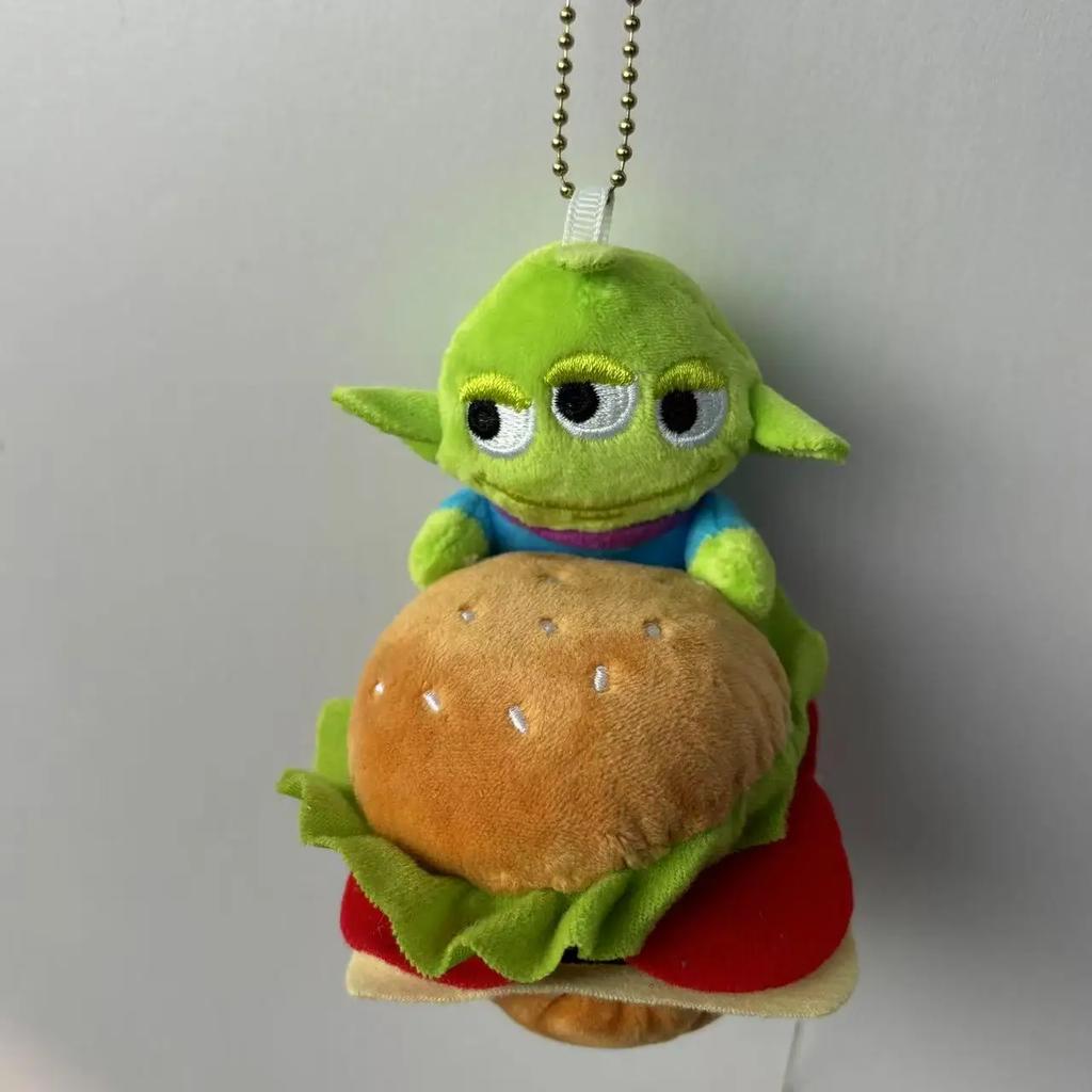 Anime Pizza Planet Toy Story Allen Plush Pendant Keychain Burger Pizza Donut Cute Doll Girl Holiday Birthday Gift