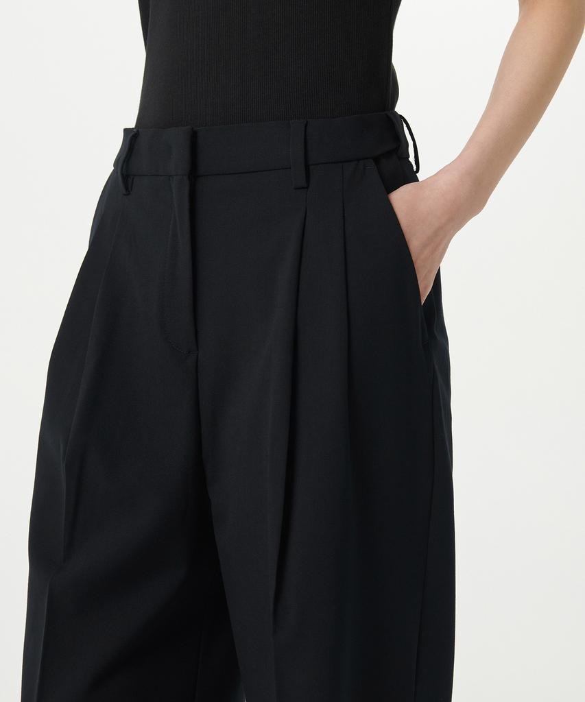 MUSINSA STANDARD WOMAN Women'S Lightweight High-Waisted Wide Hidden Banding Slacks [Black]