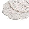 4Piece 8.6 Inch Doilies Crochet Round Lace Doily Handmade Placemats Cotton Crocheted Coasters (Beige)