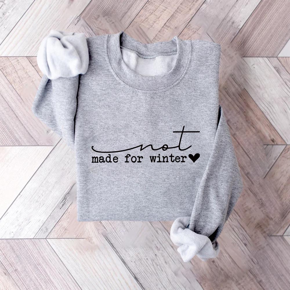 Women's Winter Unfit Simple Loose Fleece-Lined Pullover Hoodie