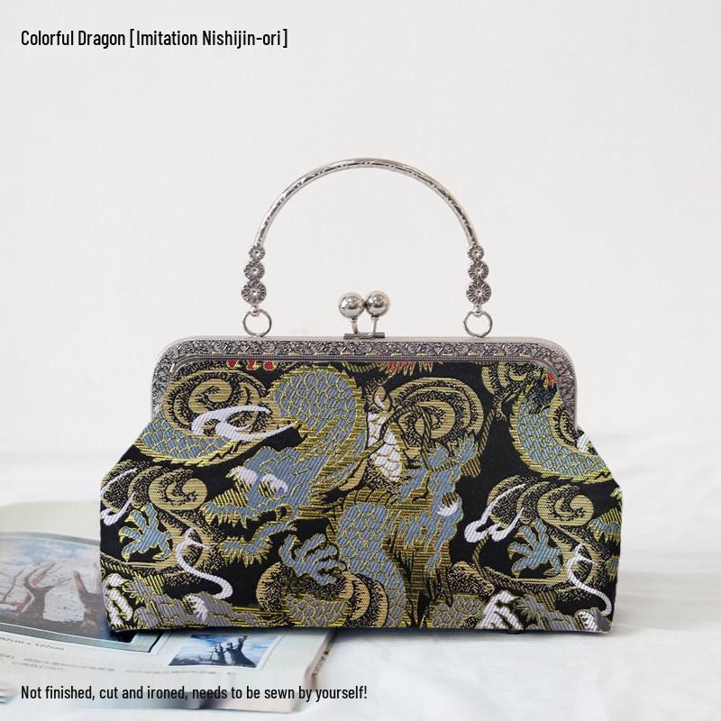 Short Style Handbag Material Kit - Handmade, Multiple Styles, Square Clasp Bag, Includes 20 Needles