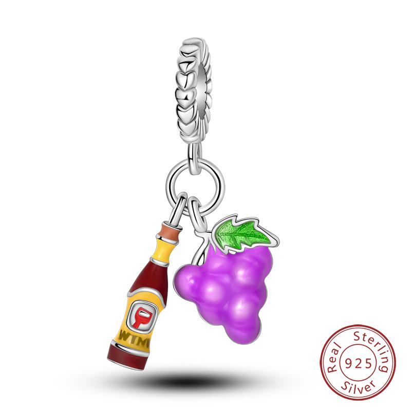 100% Copper Purple Color Series Chameleon Butterfly Balloon Charms Beads Fit Qikaola Original Bracelets Diy Jewelry