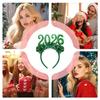 Party Headwear 2026 Tiara Glitter Headpieces Happy New Year Tinsel Party Decorations For Women Costume Birthday Events Home