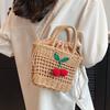 Trendy Summer Handwoven Purse For Women Fashionable Rattan Beach Handbag