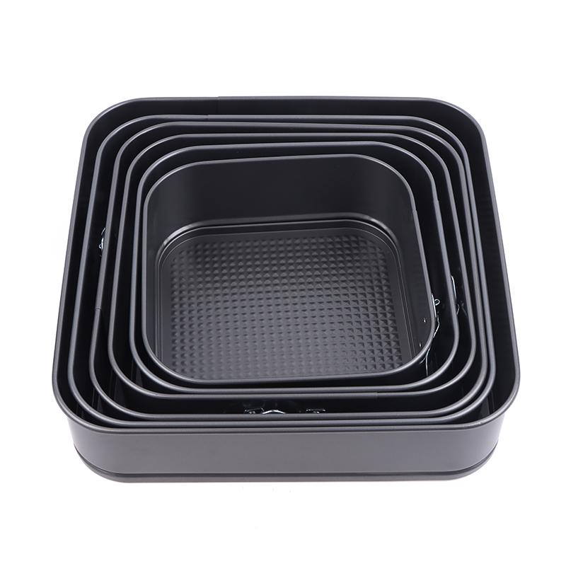 1Pc Carbon Steel Baking Mould With Buckle Square Cake Baking Pan With Removable Bottom Non-Stick Cake Mould Chiffon Cake