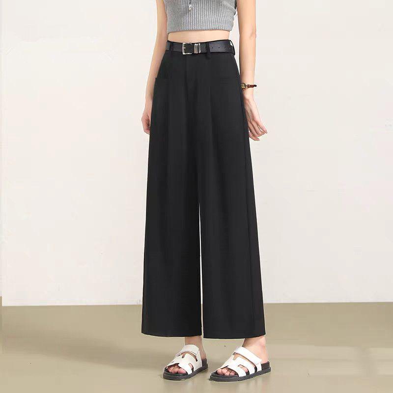 

High-Waisted Wide-Leg Casual Summer Pants for Women - Petite, Loose Fit, Lightweight, 2026 Style S for 80-94 lbs