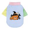 Halloween Cute Ghost Print Pet T‑Shirt Cats & Dogs Soft Cotton Clothes Outfit For Bichon French Bulldog Holiday Party Costume