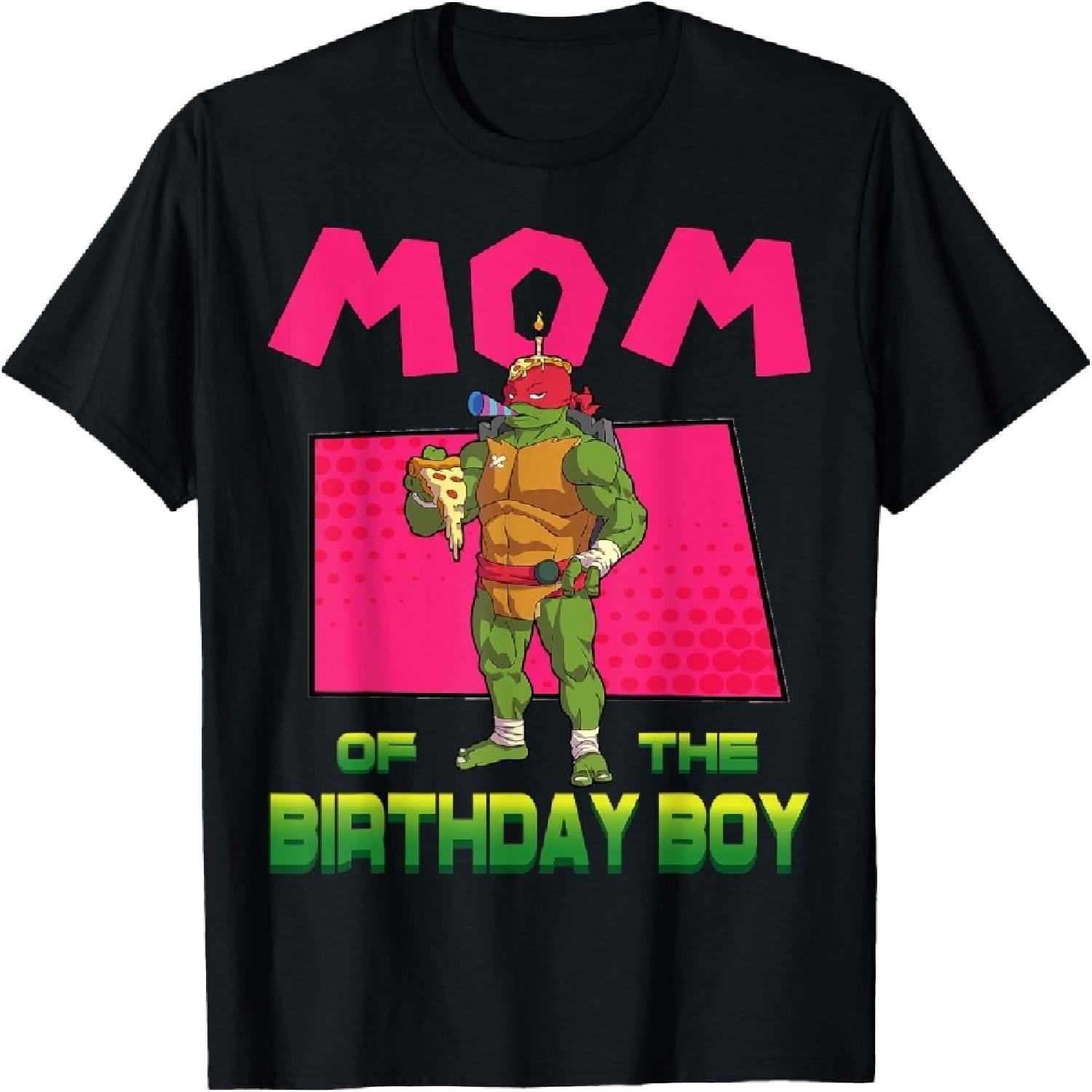 

Mademark x Teenage Mutant Ninja Turtles - Raph Mommy of the Birthday Boy Pizza Theme Party T-Shirt XXXXXL чёрный