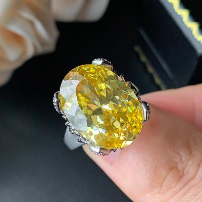 Jewelry Ring Real Bird'S Nest Cut Purple Carp Pink Zirconium Yellow Diamond Lucky Egg Ring Women'S