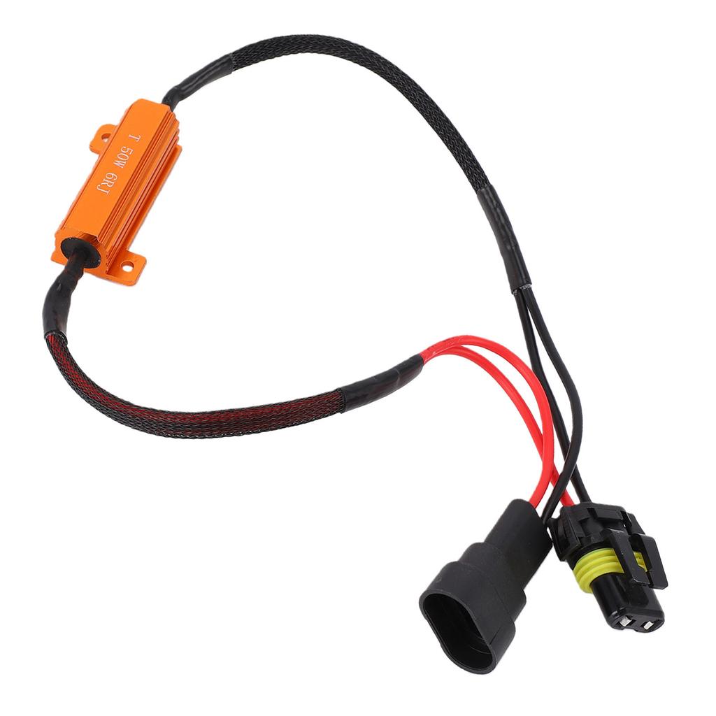 9006 LED Load Resistor Kit 50W 6Ohm Harness Adapter Anti Flicker Error Decoder Warning Canceller for LED DRL Fog Light