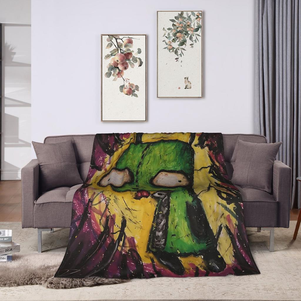 Invader Zim oil Blanket Warm Soft Novelty Plush Throw Blanket For Home Decor Travel Office Flannel Bedspread Bed Cover