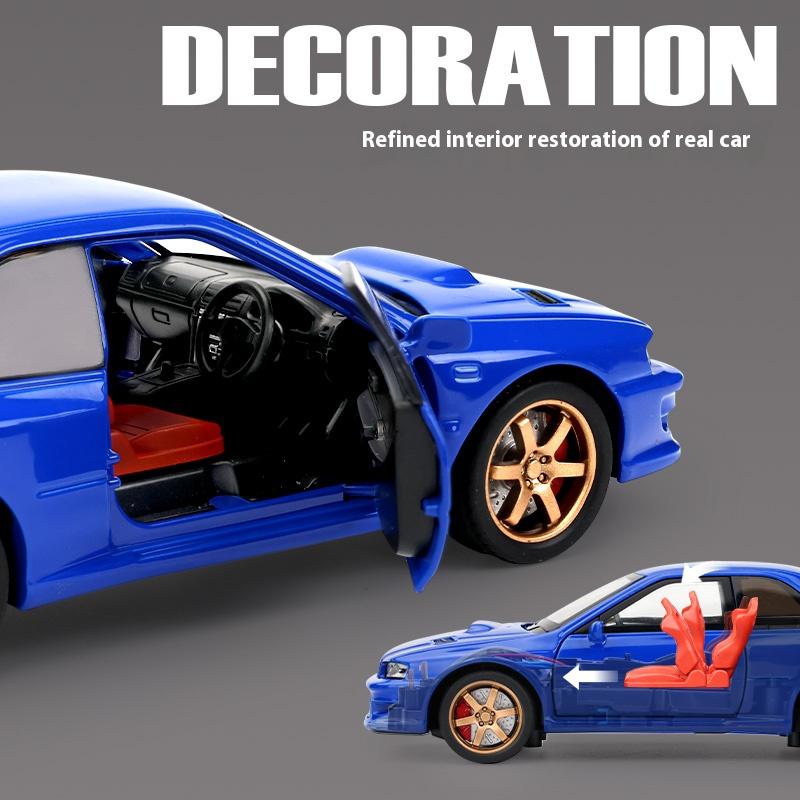 1/32 Scale Subaru Impreza Sti Car Model Sports Car Simulation Car Alloy Model Children's Toy Car Boy Collection Ornaments