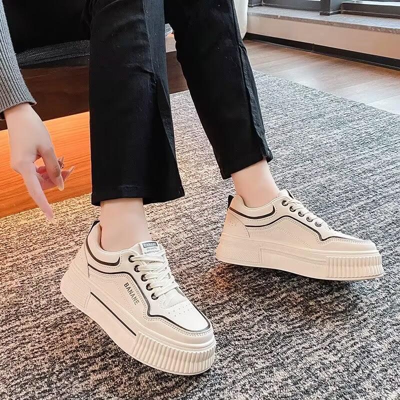 

Толстая подошва, повышенная легкость носки, кроссовки Ins Tide, весна-лето и осень, гонконгский стиль, студенческие туфли-лодочки на платформе для женщин 40 чёрный