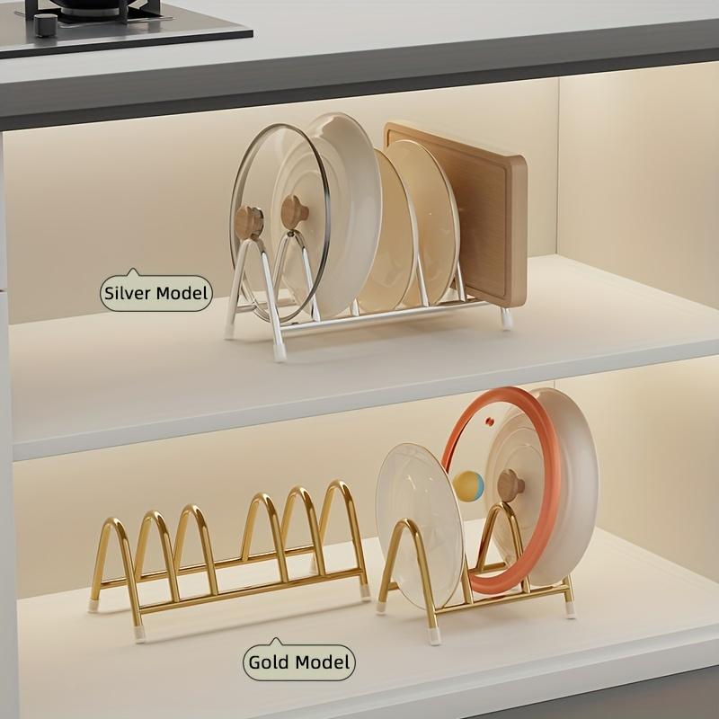 Heavy-Duty Stainless Steel Kitchen Organizer Multi-Tier Countertop Storage Rack For Utensil Plate, Cutting Board & Knife Holder