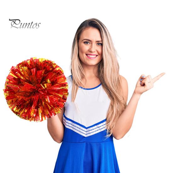 Cheerleading Bouquet Metallic Foil Hand Flowers Kids Teens Sports Team Ball Game Cheerleader Streamers Pom Poms