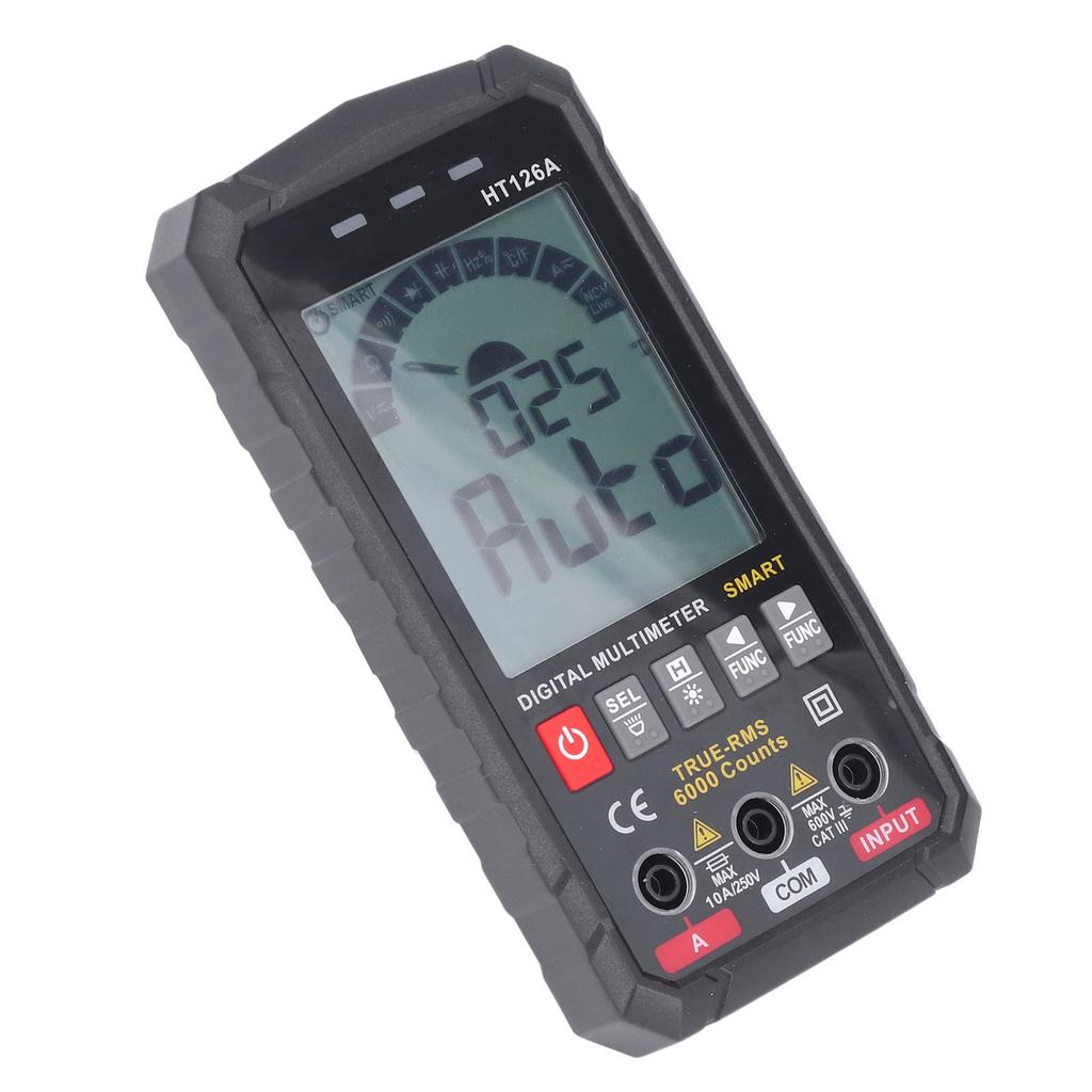 HT126A Digitales Multimeter Genaues 4000 Counts Elektromessgerät für AC DC Spannung Strom Widerstand Frequenz Kapazität