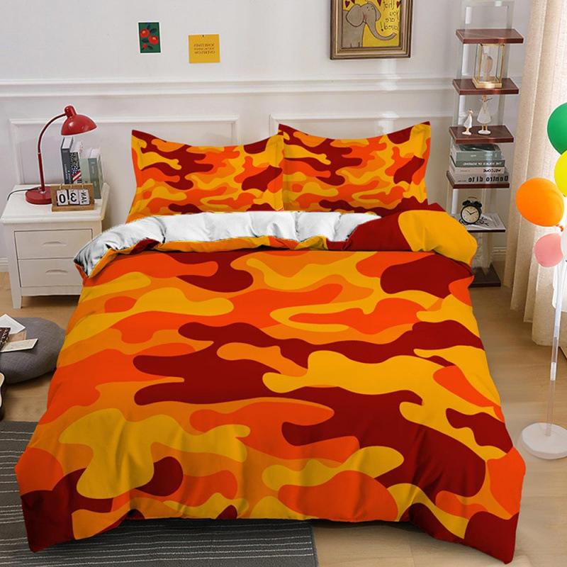 Fashion Camouflage Pattern Three-Piece Set Geometric Plaid Bed Sheet Quilt Cover Pillowcase Bedding Kit