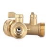 G3 4 Y Shape 2 Way Brass Hose Splitter with Water Faucet Ball Valve for Garden Greenhouse
