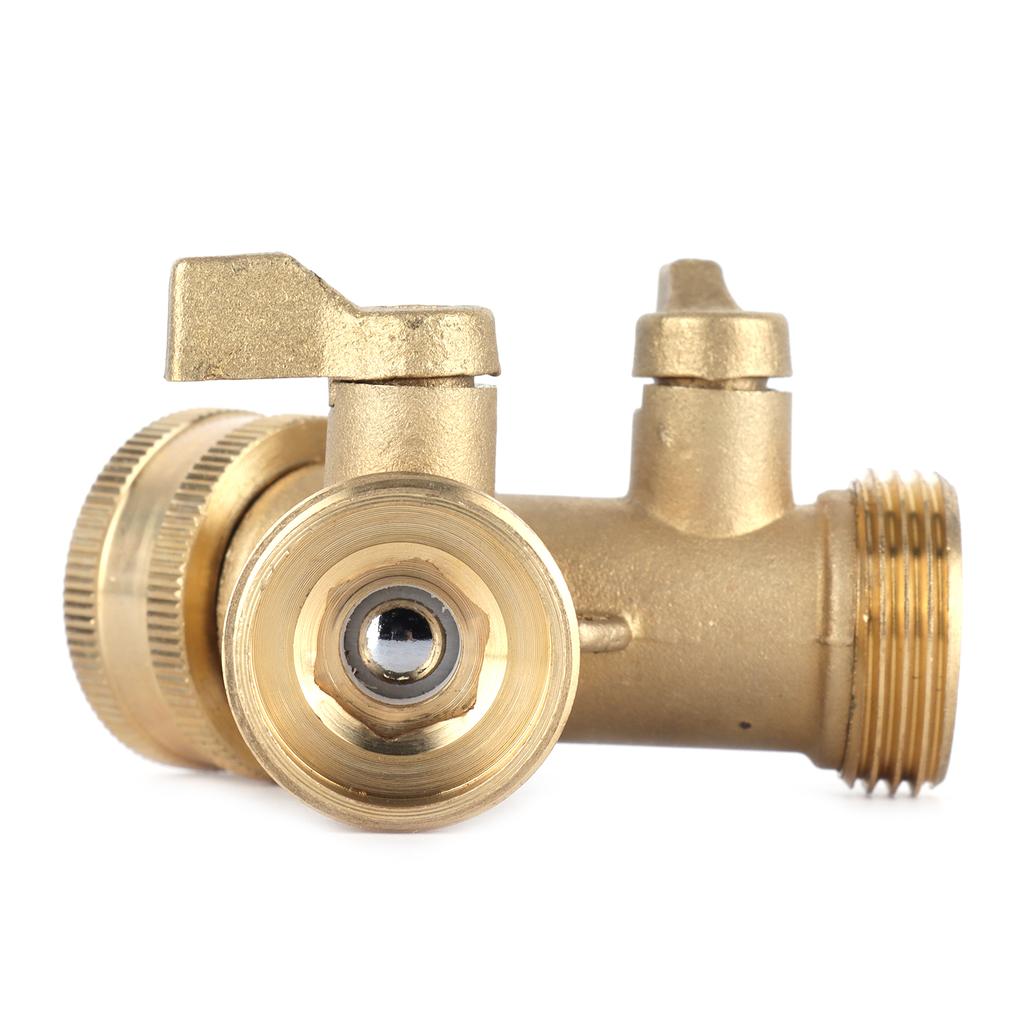G3 4 Y Shape 2 Way Brass Hose Splitter with Water Faucet Ball Valve for Garden Greenhouse