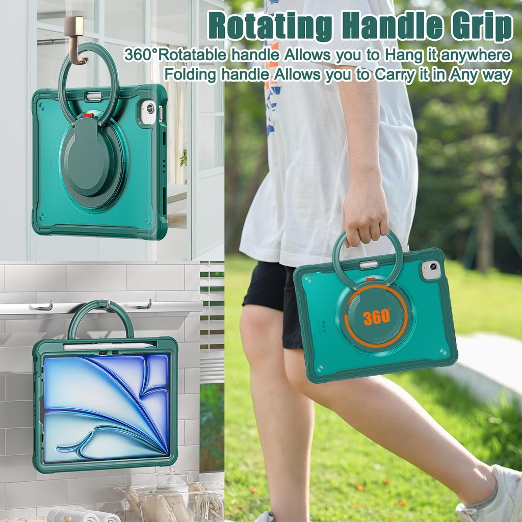 For iPad Air 11 (2025)/(2024)/Air (2022)/(2020)/Pro 11 (2022)/(2021)/(2020)/(2018) Case Rotary Kickstand Tablet Cover