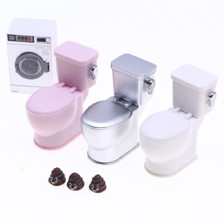 Detailed Dollhouses Bathroom Toilet Simulation Accessory With Sound Feature Ideal For 1/12 Scale Miniature Furniture