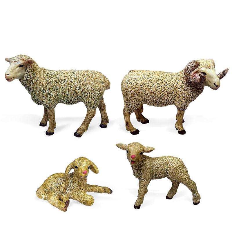 Farm Animal Pvc Sheep Model Kit With Static Lamb And Ewe For Diorama And Hobby Use