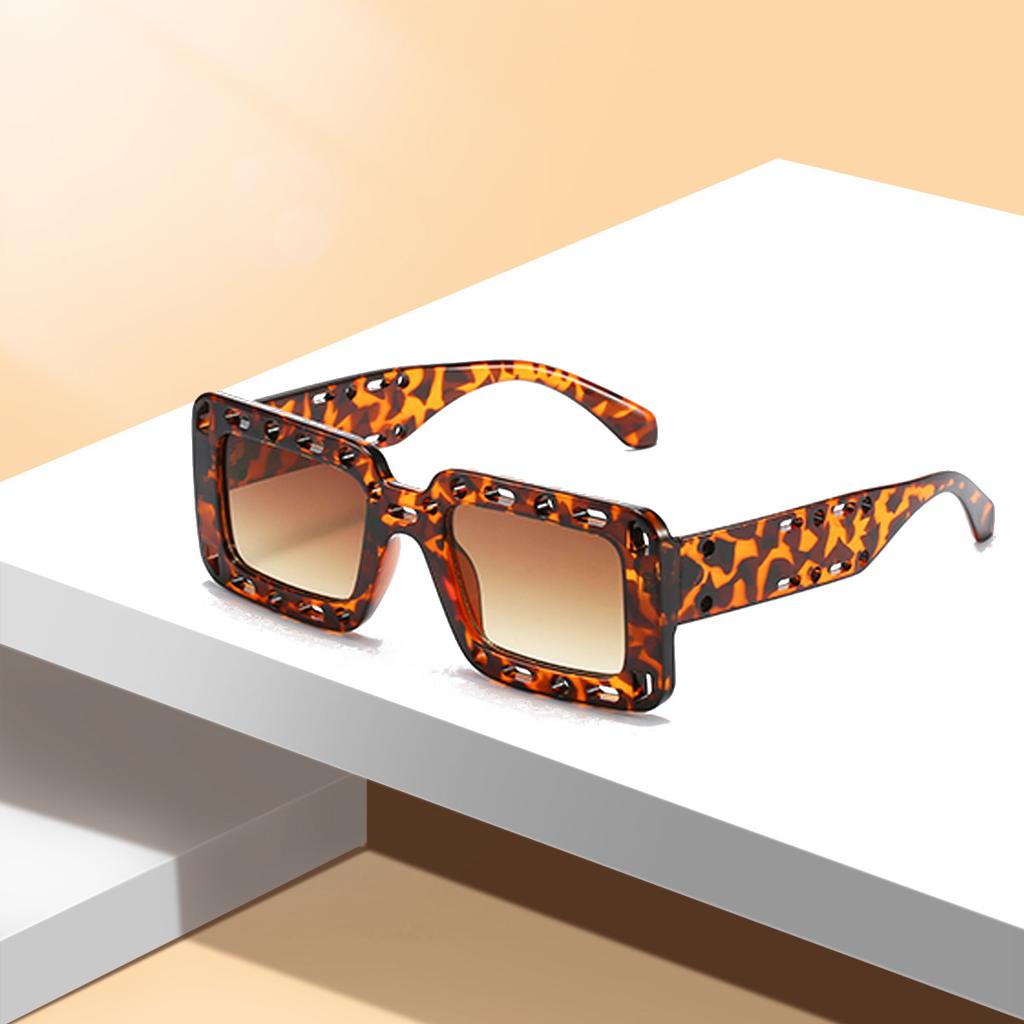 Hip Hop Square Sunglasses for Men and Women Fashion Loophole Style Shades Eyewear Trendy Square Glasses