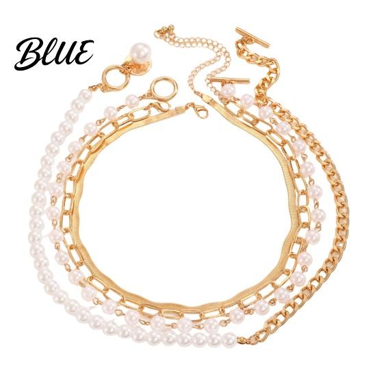 OT Buckle Chain Bracelet 1 Set Necklace Cuban Chains Long-lasting