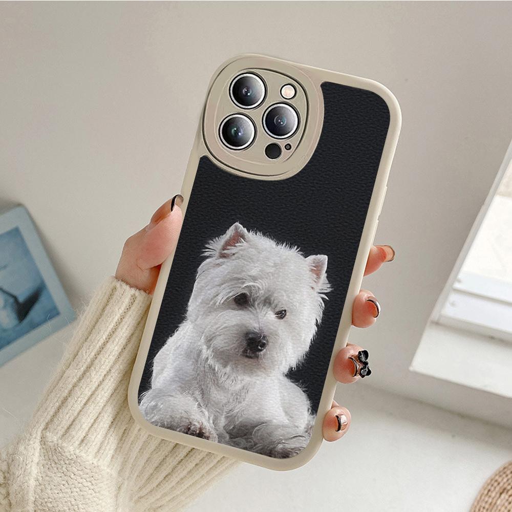 West Highland Terrier Westie Phone Case for Iphone 13 12 11 14 Pro MAX MiNi 7 8 14 Plus XS XR 13 Pro Lambskin Protective Covers