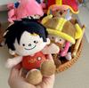 New One Piece Straw Hat Crew Round 3 Plush Doll Luffy Zoro 15cm Beady Eye Series Chui Body Cotton Doll Keychain Fanmade Gift