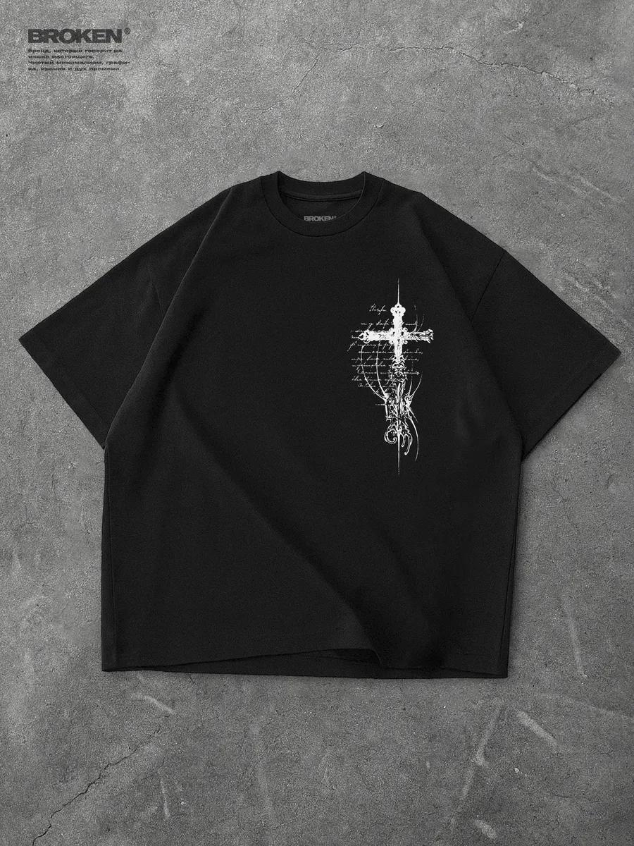 Hand-to-hand combat print T-shirt 4XL