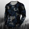 New Camouflage Printed European Size Long Sleeved T-shirt For Men's Casual Autumn Trend Top Round Neck Tees