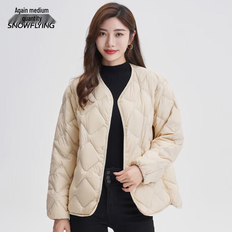Women's Lightweight 90% Duck Down V-Neck Jacket