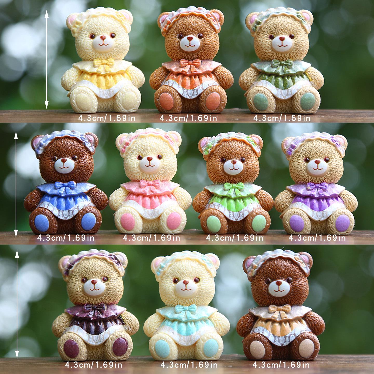 Q Version Little Bear Resin Figurine Blind Box - Trendy Cartoon Collectible Gift