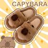 Indoor Warm Soft Sole Fluffy Slippers for Woman Autumn Winter Warm Shoes Cute Cartoon Flip-flops Couples Home Bedroom Slides