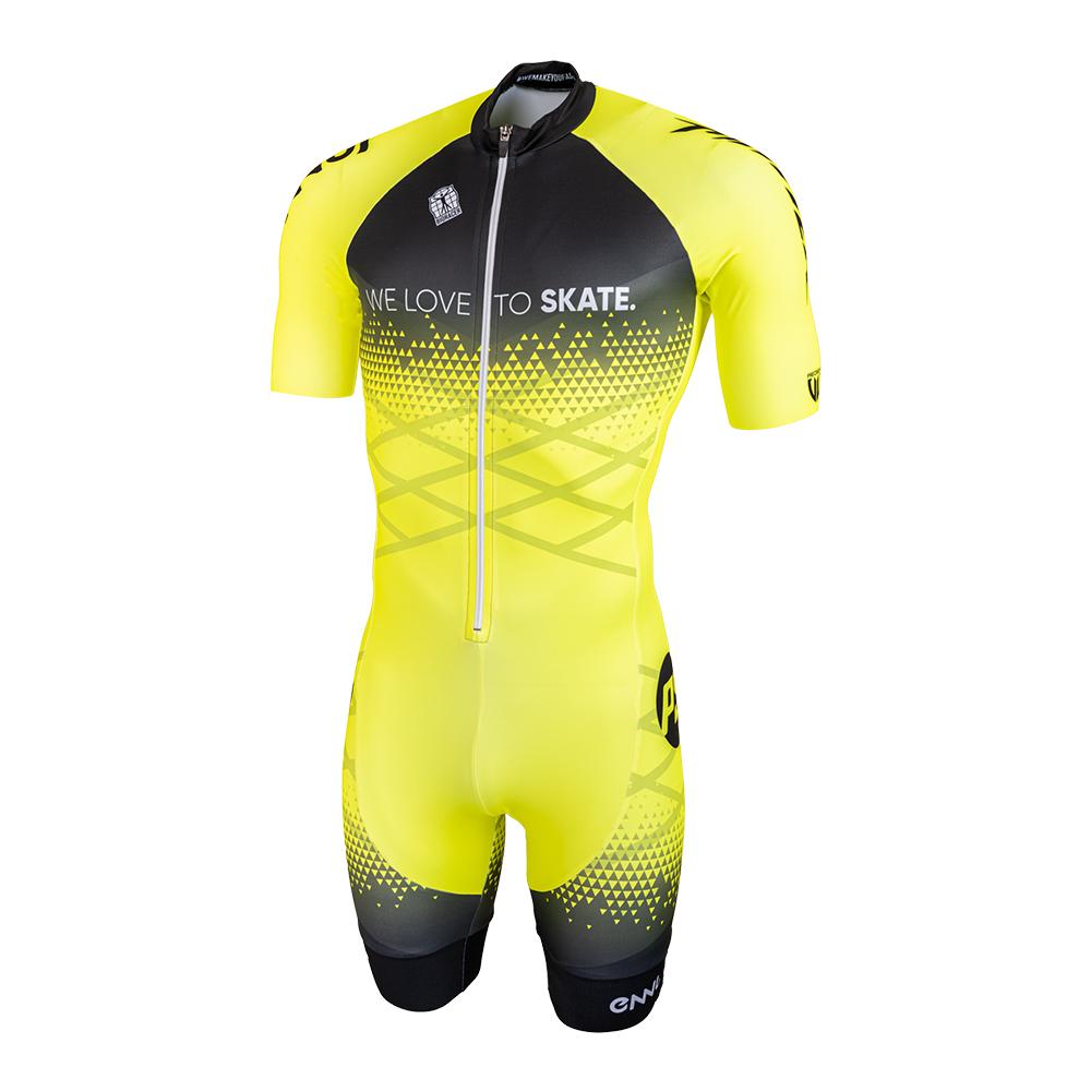 Powerslide Kombinezon Męski Krótki Rękaw Jazda na Rolkach Speed Skinsuit Ciclismo Łyżwiarstwo Szybkie Odzież do Jazdy na Rolkach