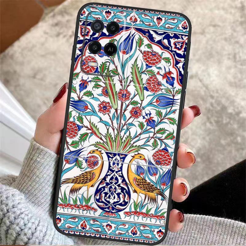 

Ancient Floral Tiles Case For Oppo A60 A80 A40 A5 Pro A15 A16 A17 A57 A77 A94 A74 A54 A76 A96 A18 A38 A58 A78 A98 OPPO A78 5G