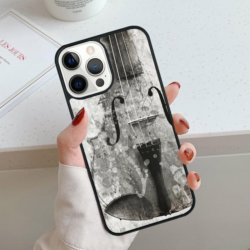 Violin and Musical Note Phone Case For iPhone 17 Air 11 12 13 14 15 16 Pro Max Cover For iPhone 17 Air Max Plus Coque Shell
