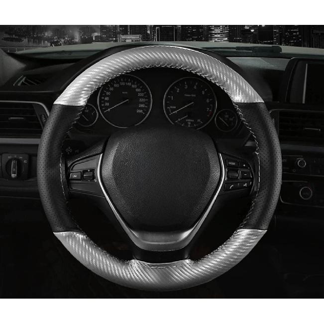 Car Steering Wheel Cover 15 inch/38 cm Soft Fiber Leather  Anti-slip Steering-Wheel Braid Stitch On Wrap With Needle Thread