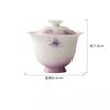 Hand‑painted Arita‑ware Gradient Purple Beaded‑Curtain Butterfly Gaiwan Ceramic Tea‑brewing Bowl Gongfu Tea Set Holiday Gift