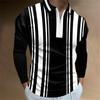 Stylish long-sleeve polo shirt with striped pattern, ideal for casual daily wear.