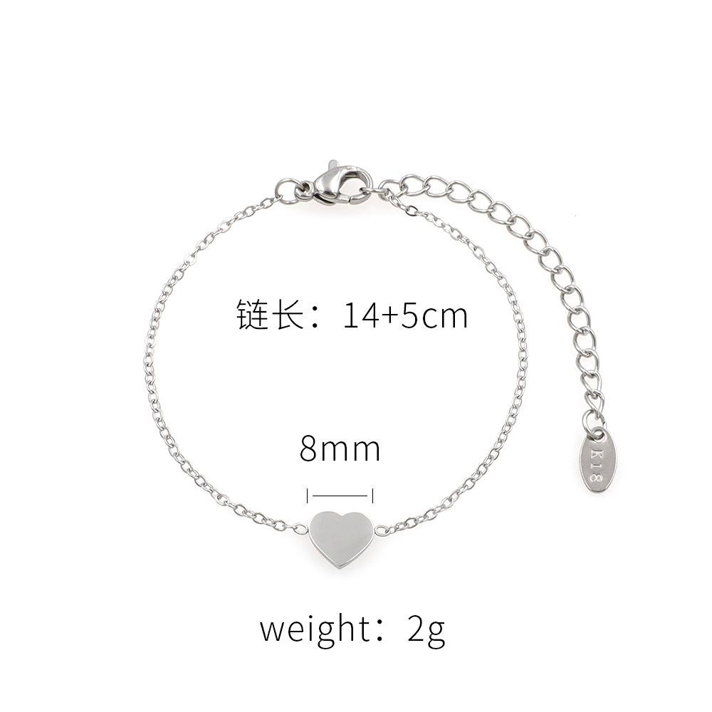 The Same Titanium Steel Small Love Bracelet For Girls Is Fashionable And Simple 18K Electroplated Titanium Steel Hand Jewelry Does Not Fade