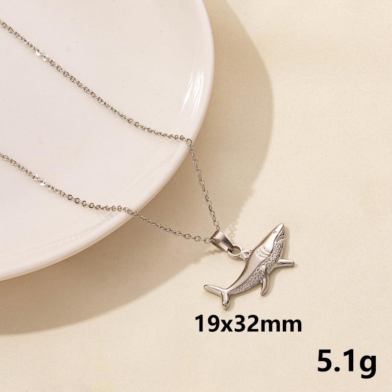 1Pc Stainless Steel Animal Starfish Turtle Octopus Seahorse Pendant Necklaces Vintage Summer Conch Shell Women Collar Jewelry